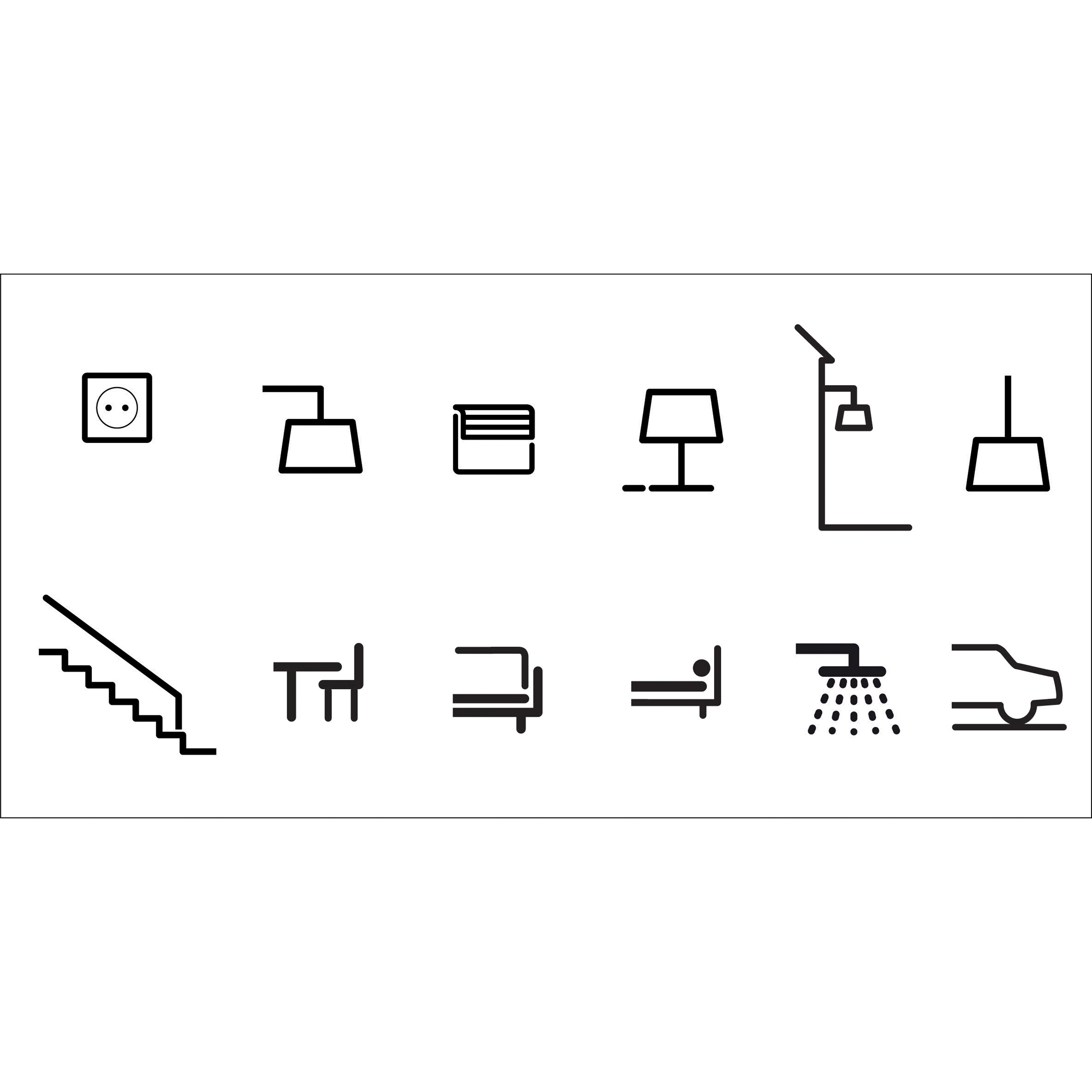 Odace you - pictos 12 fonctions décalcomanie - lot de 10