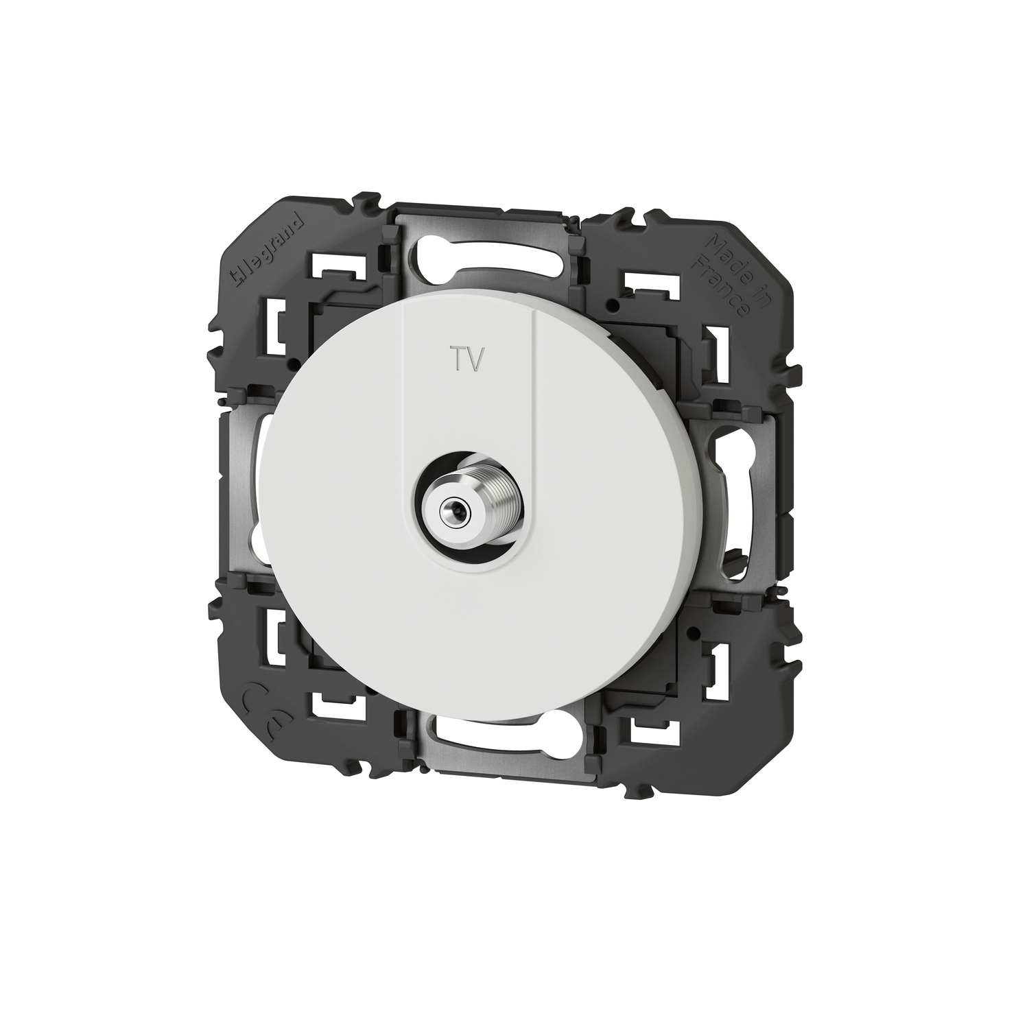 Dooxie prise tv type f blindee blanc