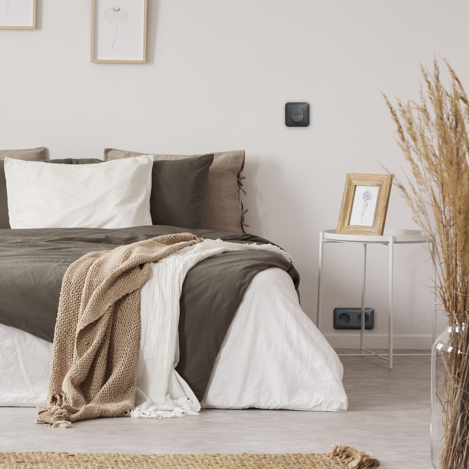 Ovalis - combiné va et vient+poussoir - 10a - sans plaque de finition - anthracite-mécanisme seul, s