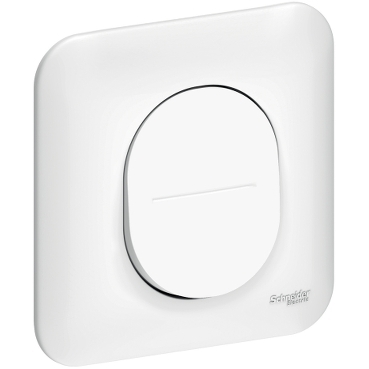 Ovalis - bouton poussoir à fermeture - 10a avec plaque blanc