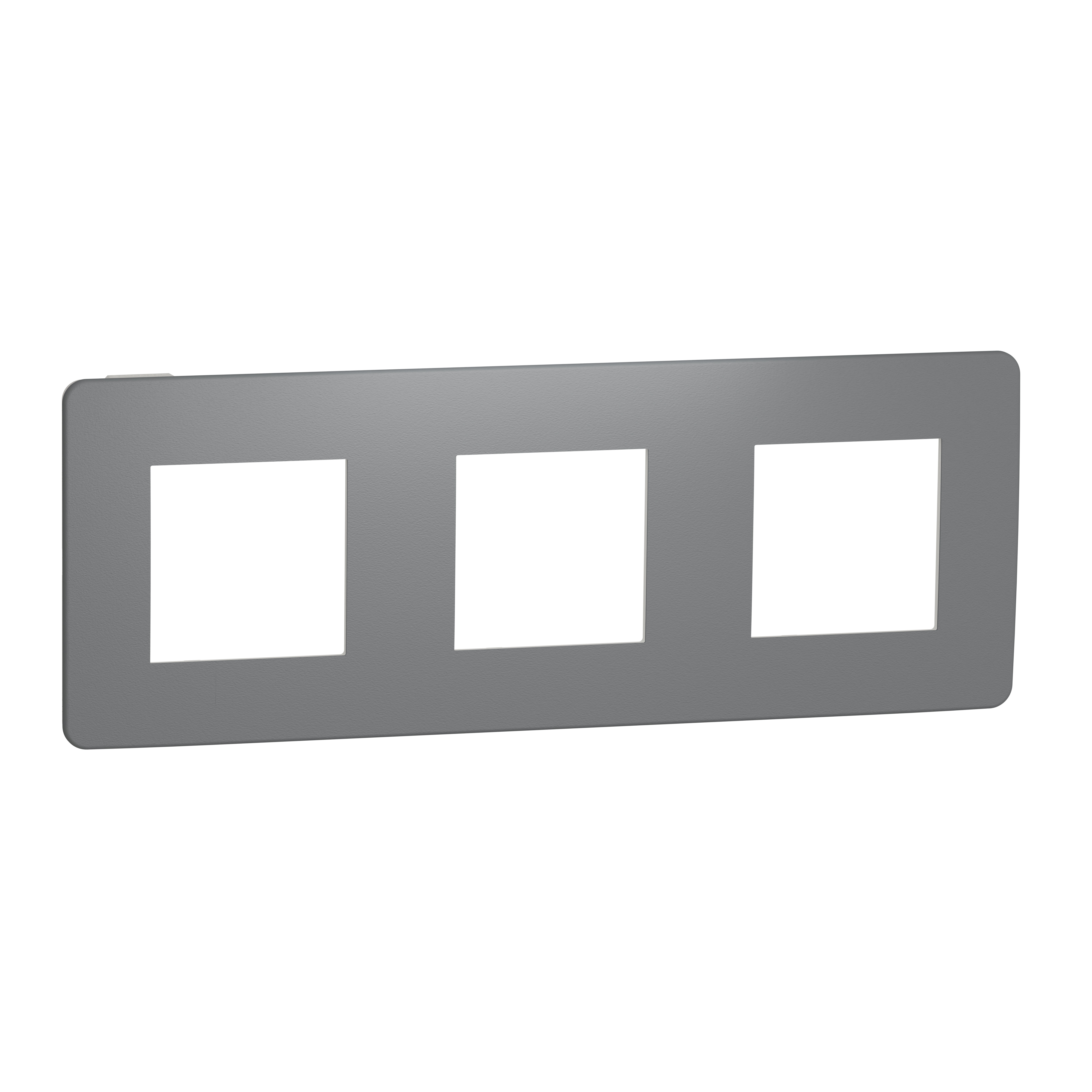 Unica studio color - plaque de finition - gris foncé liseré blanc - 3 postes