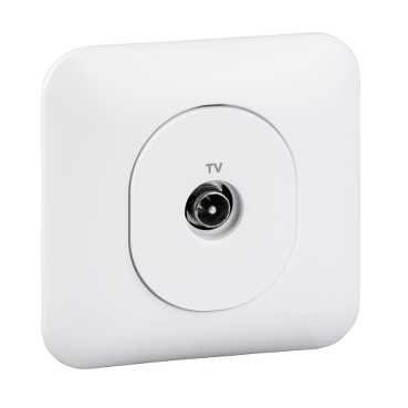 Ovalis - prise tv-mécanisme avec une plaque de fixation comprise.référence s260701 1 poste de colori