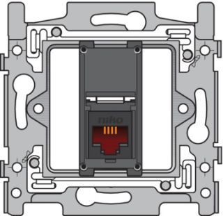 1 Connexion rj11 utp, modèle plat, y compris cadre de montage avec fixation par vis