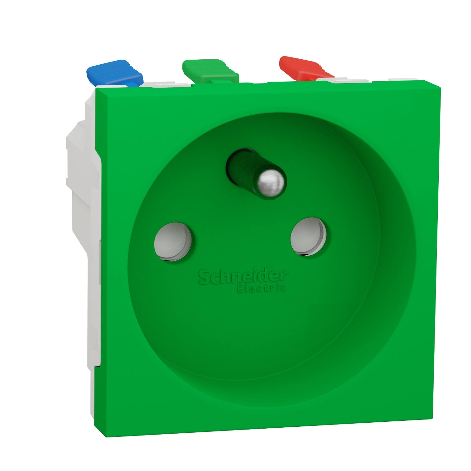 Unica - prise de courant 2p+t - 16a - 250vca - standard français - 90° - raccordement rapide travers