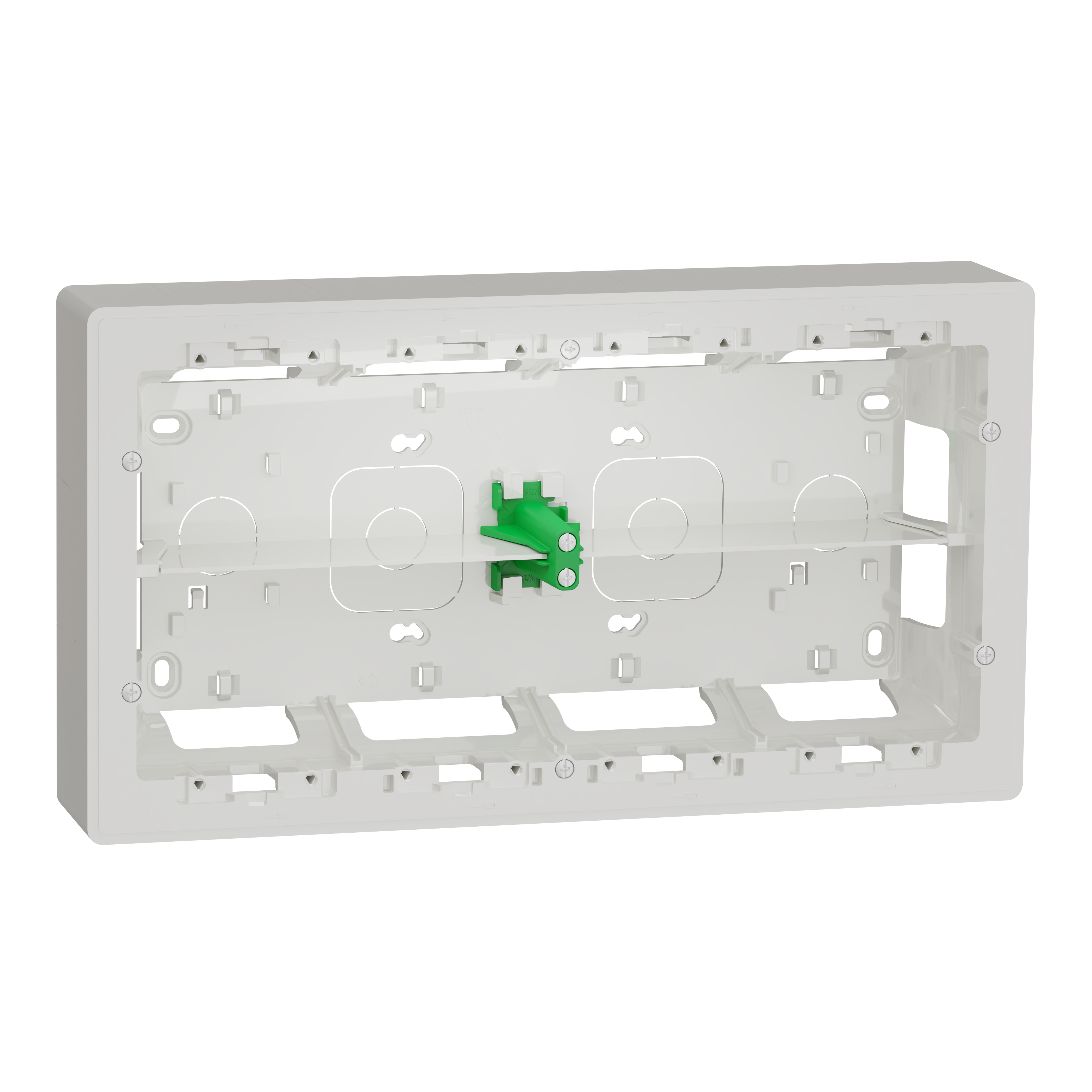 Unica - boîte de concentration en saillie - 2 rangées de 10 modules - blanc antimicrobien - à complé