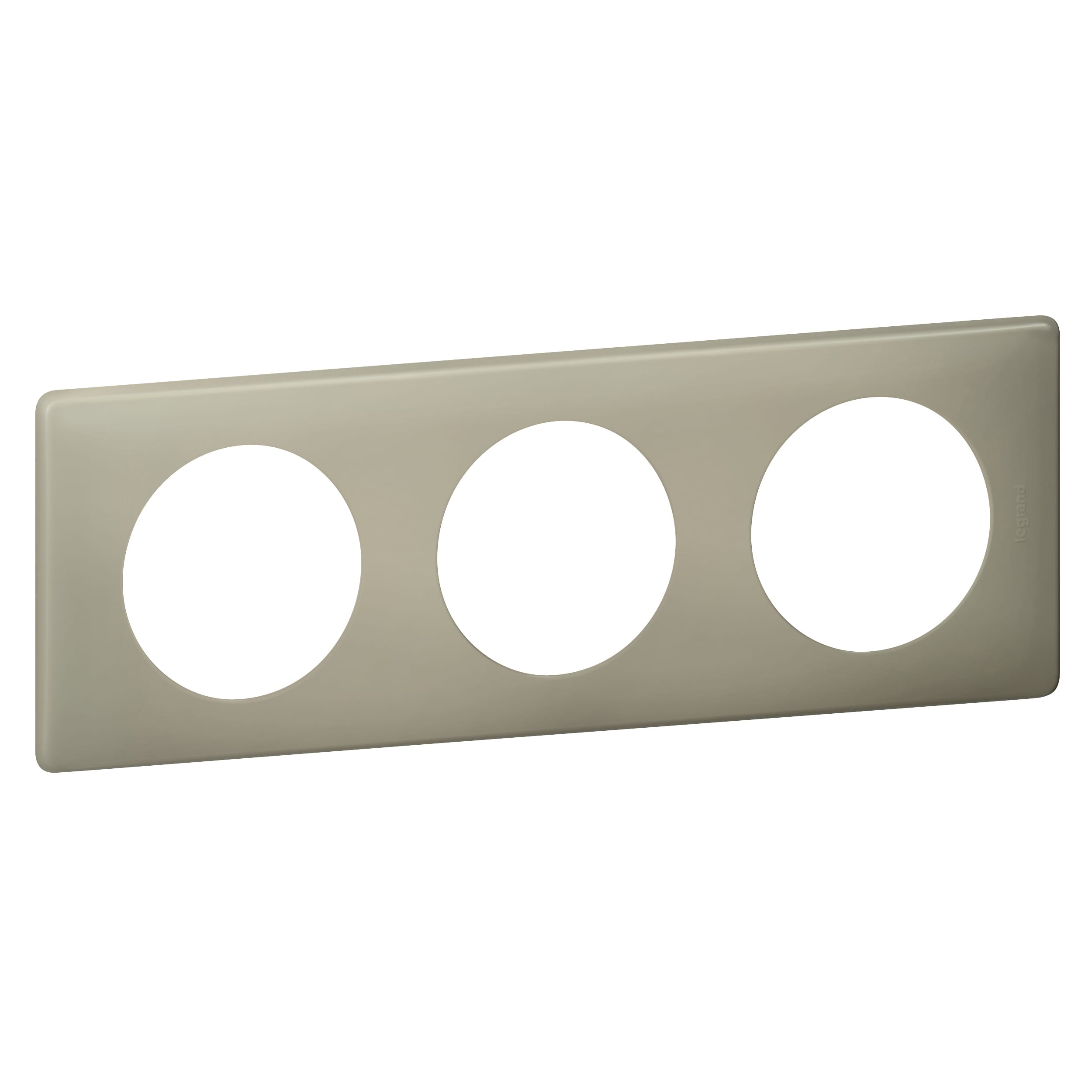 Legrand - plaque céliane poudré 3 postes - finition argile