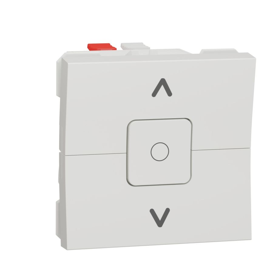 Unica - interrupteur pour volet-roulant - 3 touches (montée/descente/arrêt) - 6a - 2 modules - blanc