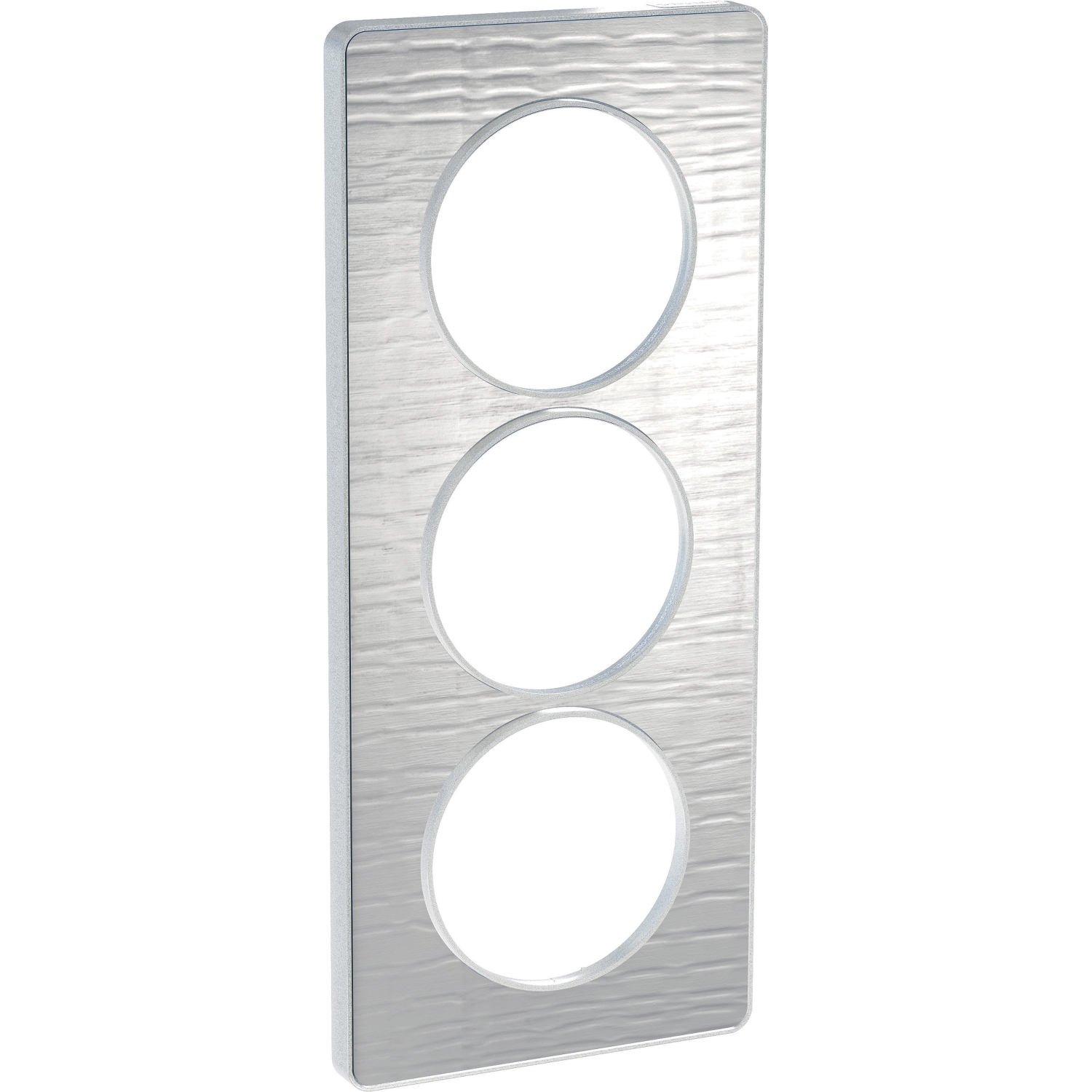 Odace touch, plaque aluminium brossé croco avec liseré alu 3 postes