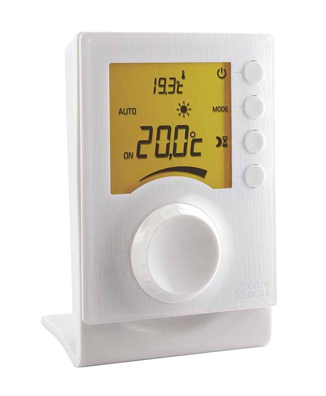 Thermostat élec radio a affichage digital et a molette pour chauffage