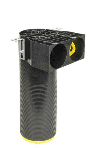 Manchette optiflex longue d125 coudee a 90 avec 2 piquages pour conduit d90