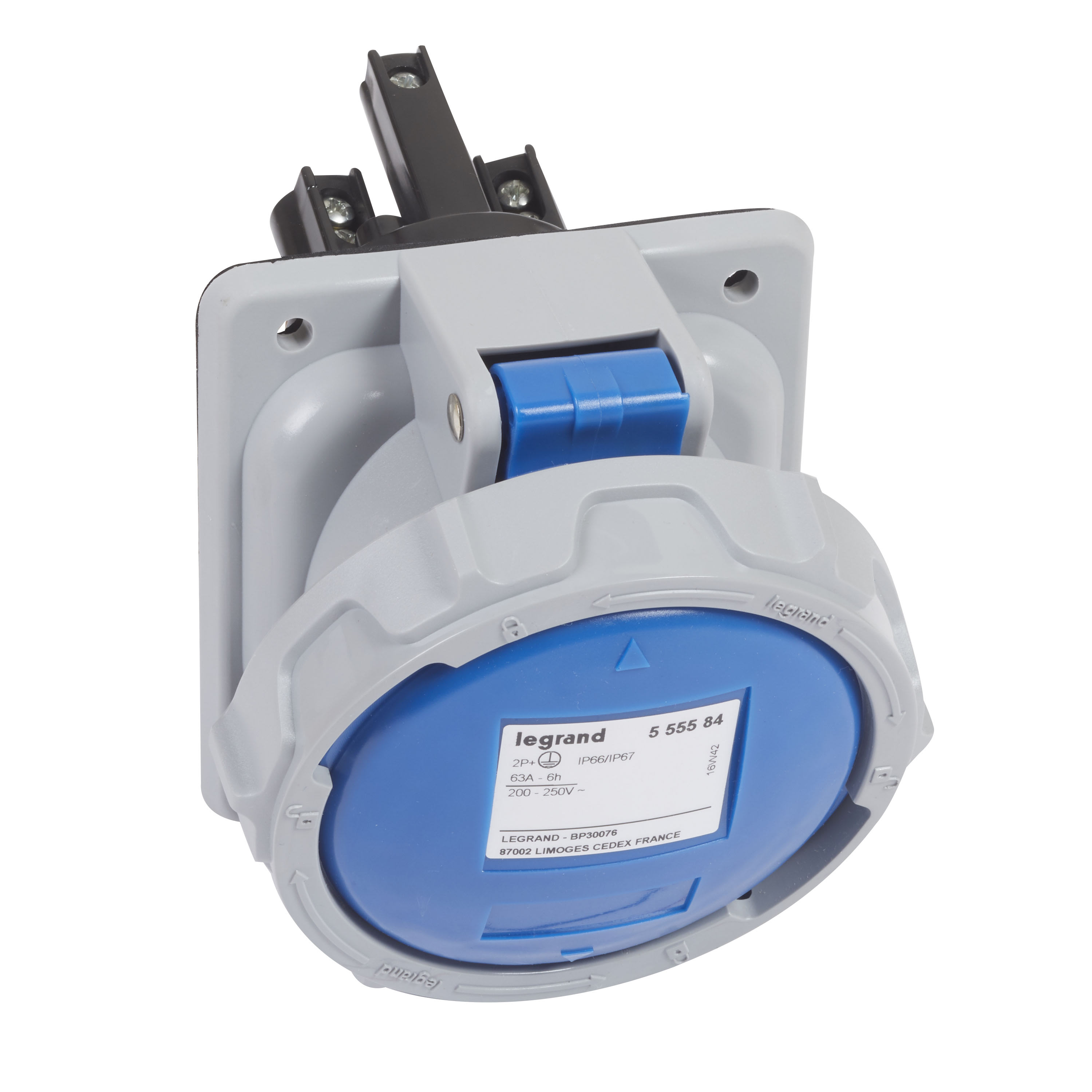 Socle incliné 200-250v 63a 2p+t ip66/67 p17 tempra