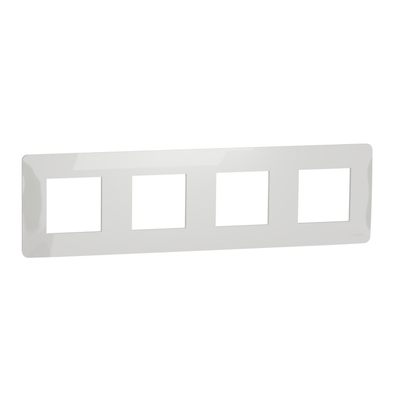 Unica studio - plaque de finition - blanc - 4 postes