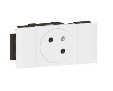 Prise 2p+t mosaic surface - pour goulotte - clippage direct - blanc