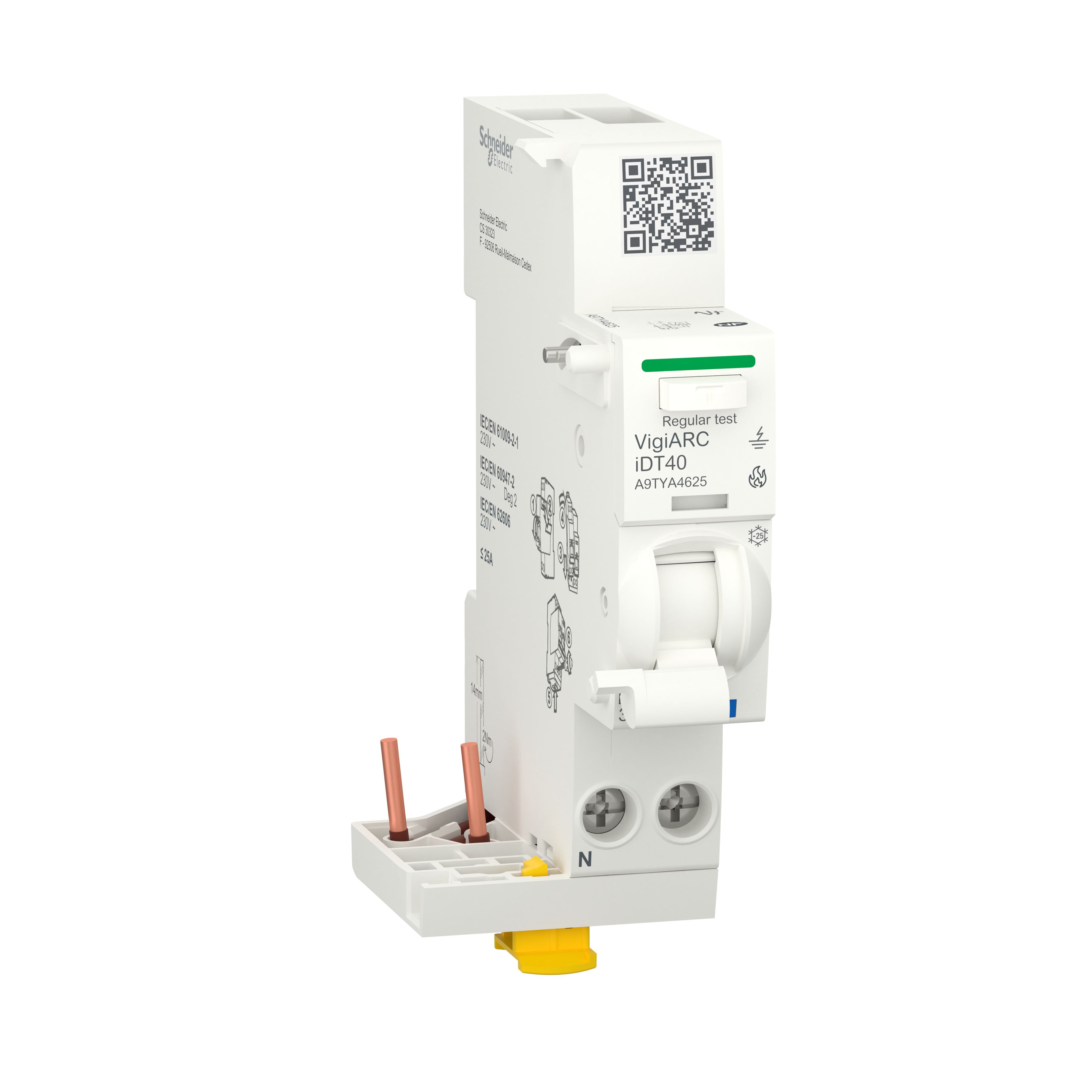 Acti9 idt40 afd - détecteur arc et différentiel 30ma a-si pour idt40 1p+n 25a