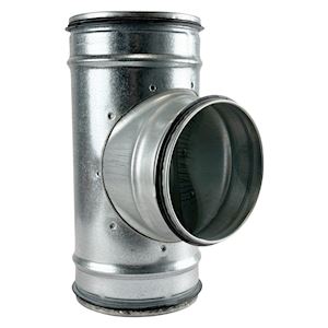 Té équerre à 90deg en acier galvanisé, à joints, d 315/160 mm