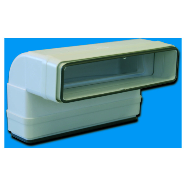 Coude 90° vertical rectangulaire à joints cvrv 125 pour conduit pvc rigide - ultra-plat 55 x 220 mm