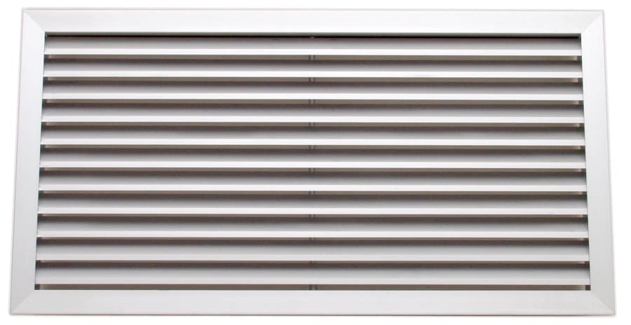 Grille de reprise a ailettes fixes, simple deflexion, aluminium, d 400 x 200 mm