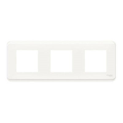 Unica pro - plaque de finition - blanc - 3 postes