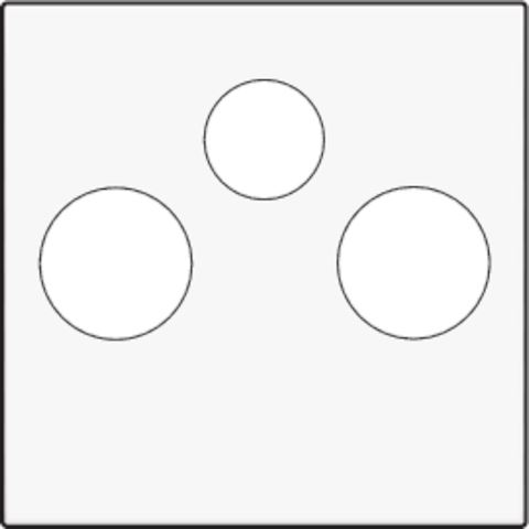 Set de finition pour 2 connexions coaxiale simples pour tv, fm et une connexion satellite, white coa