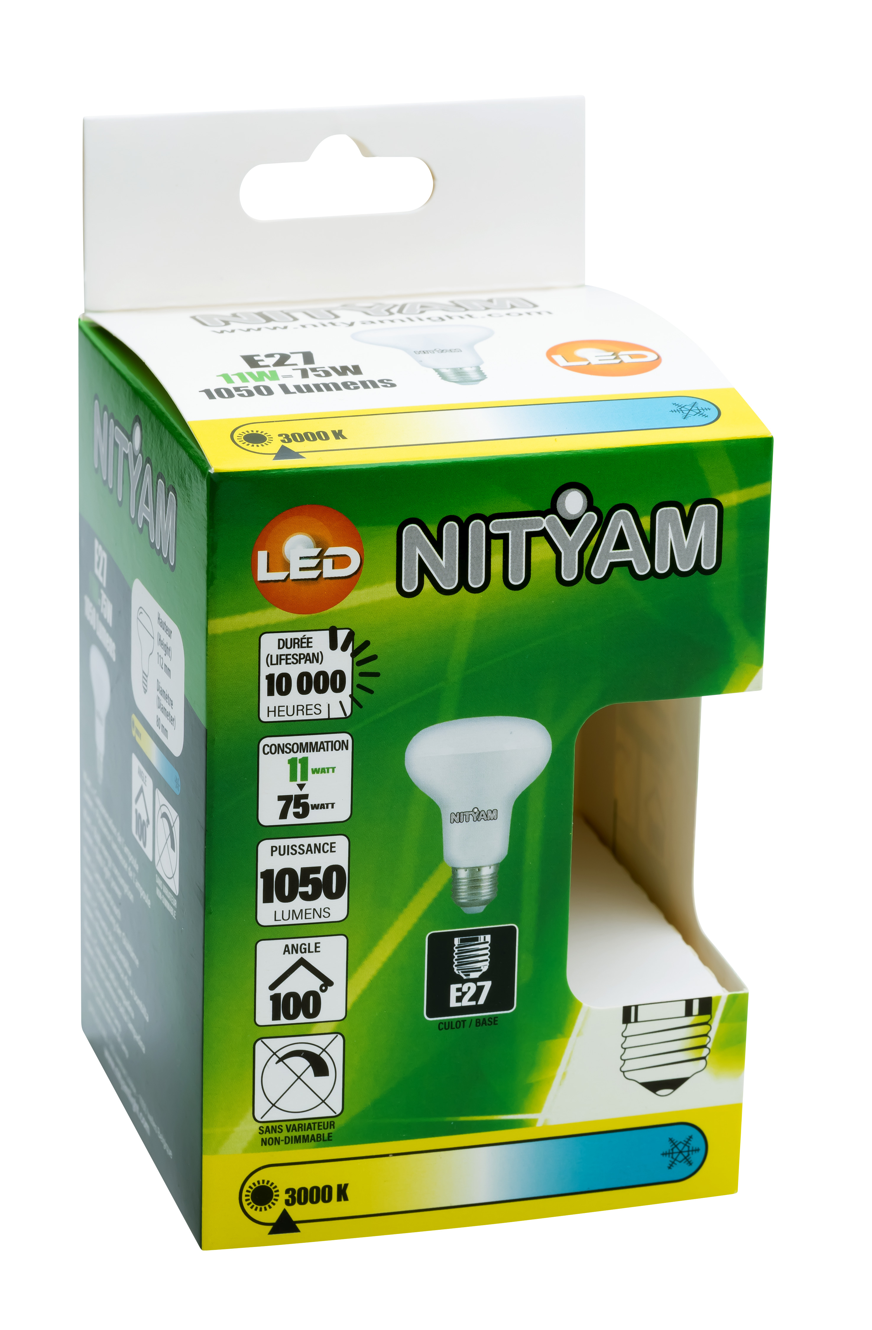 Réflecteur led r80 e27 11w 1050lm 3000k