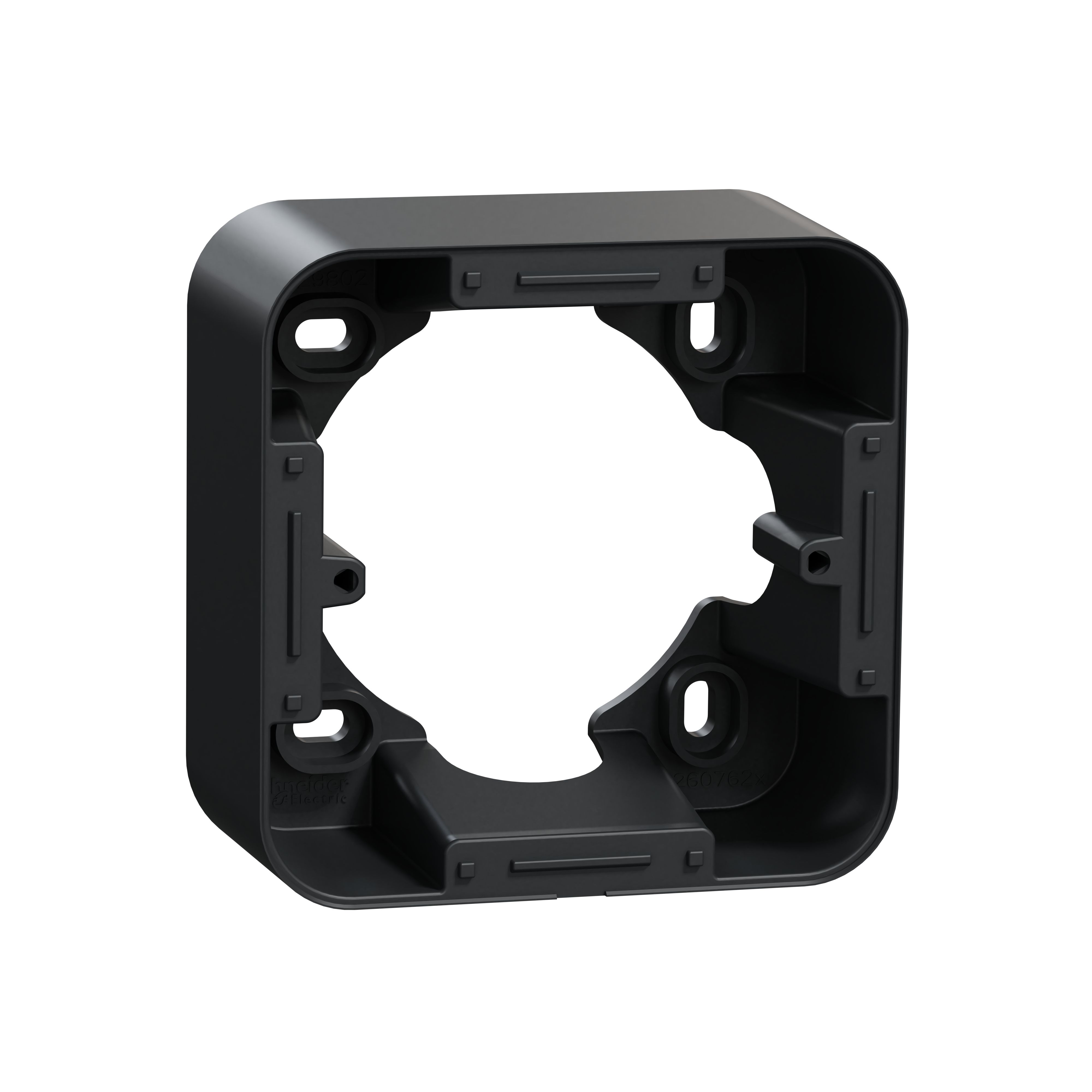 Ovalis - boîte-support - pour montage en saillie - anthracite-mécanisme avec une plaque de fixation 