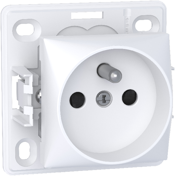 Alréa, prise de courant 2p + t, connexion rapide, blanc polaire