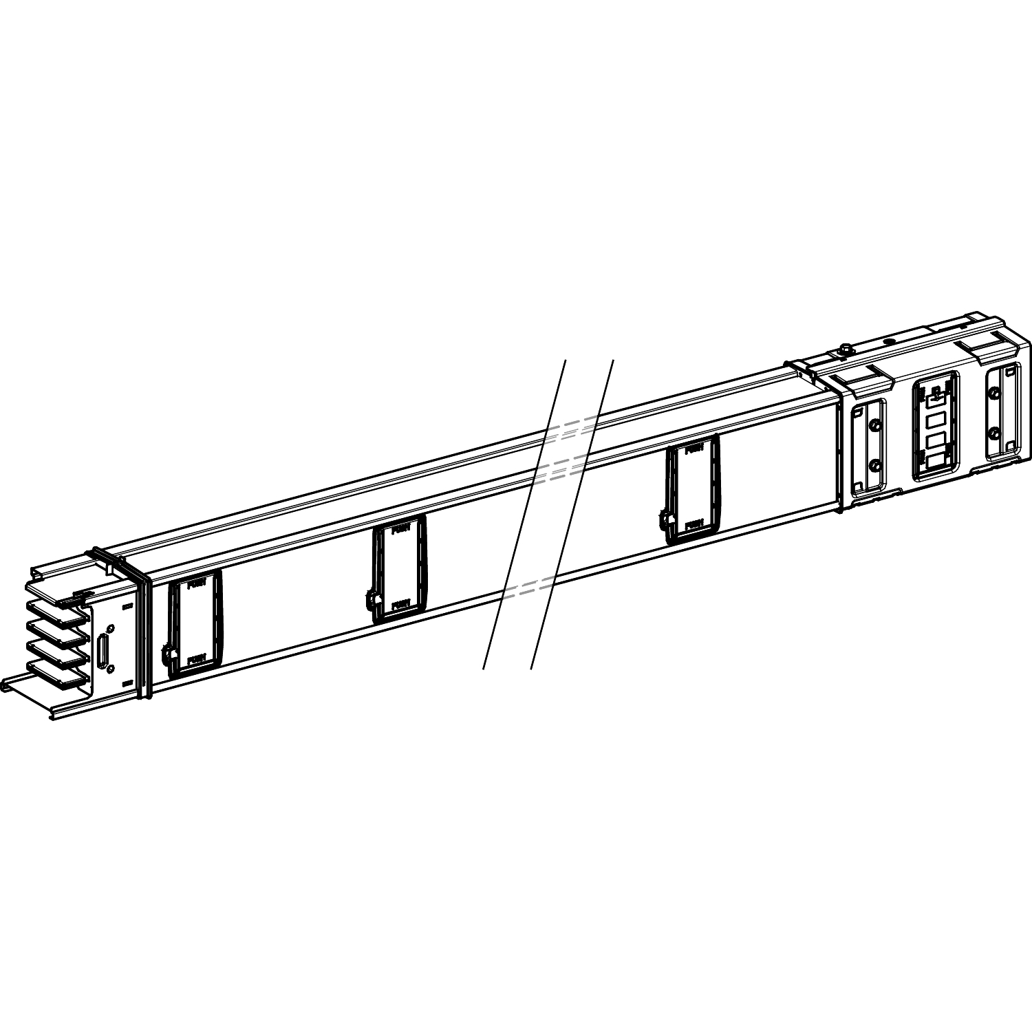 Canalis ksa - tronçon droit 500a - 3m - 10 sorties de dérivation