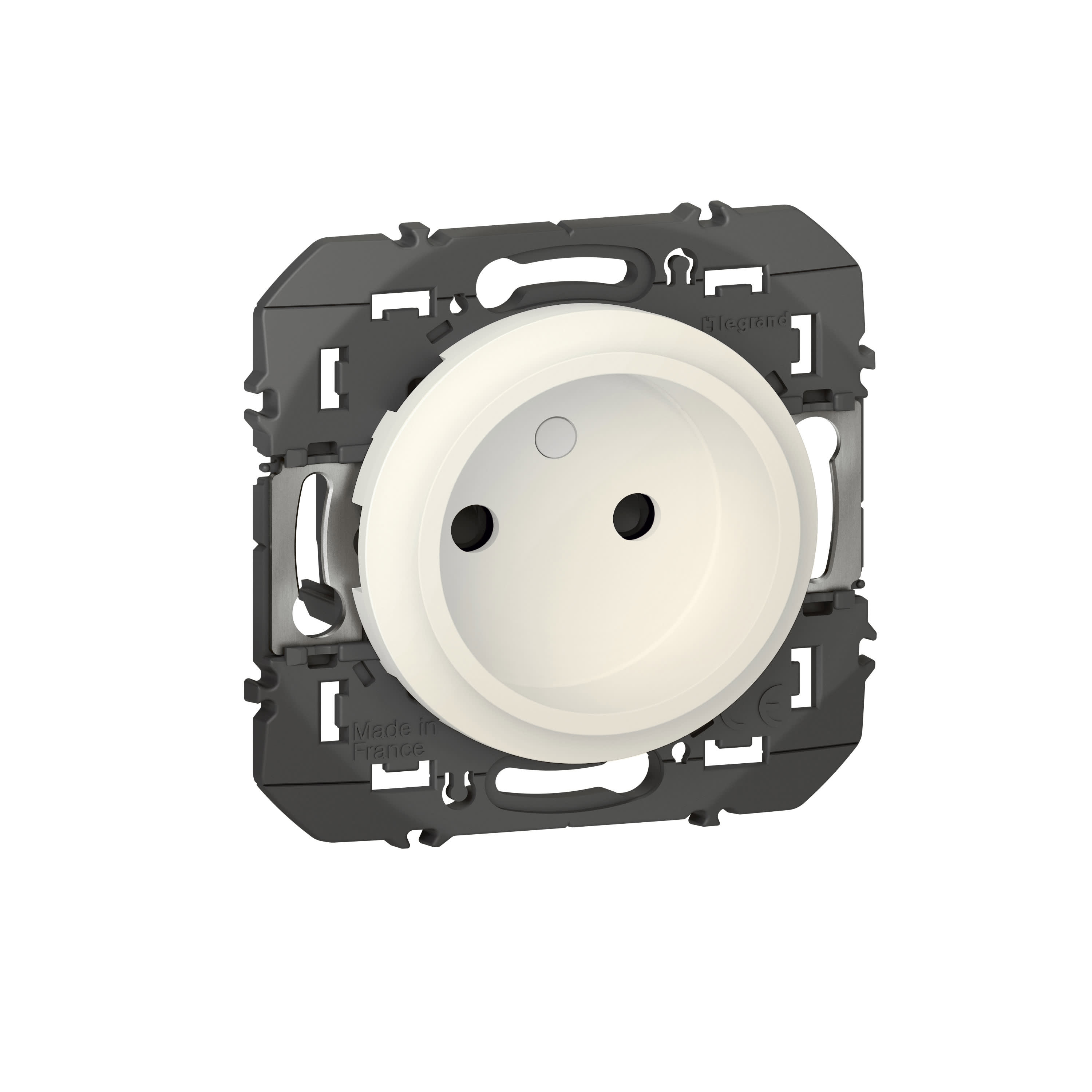 Dooxie, une prise de courant avec support permettant un rattrapage en cas de dérive de pose de la bo