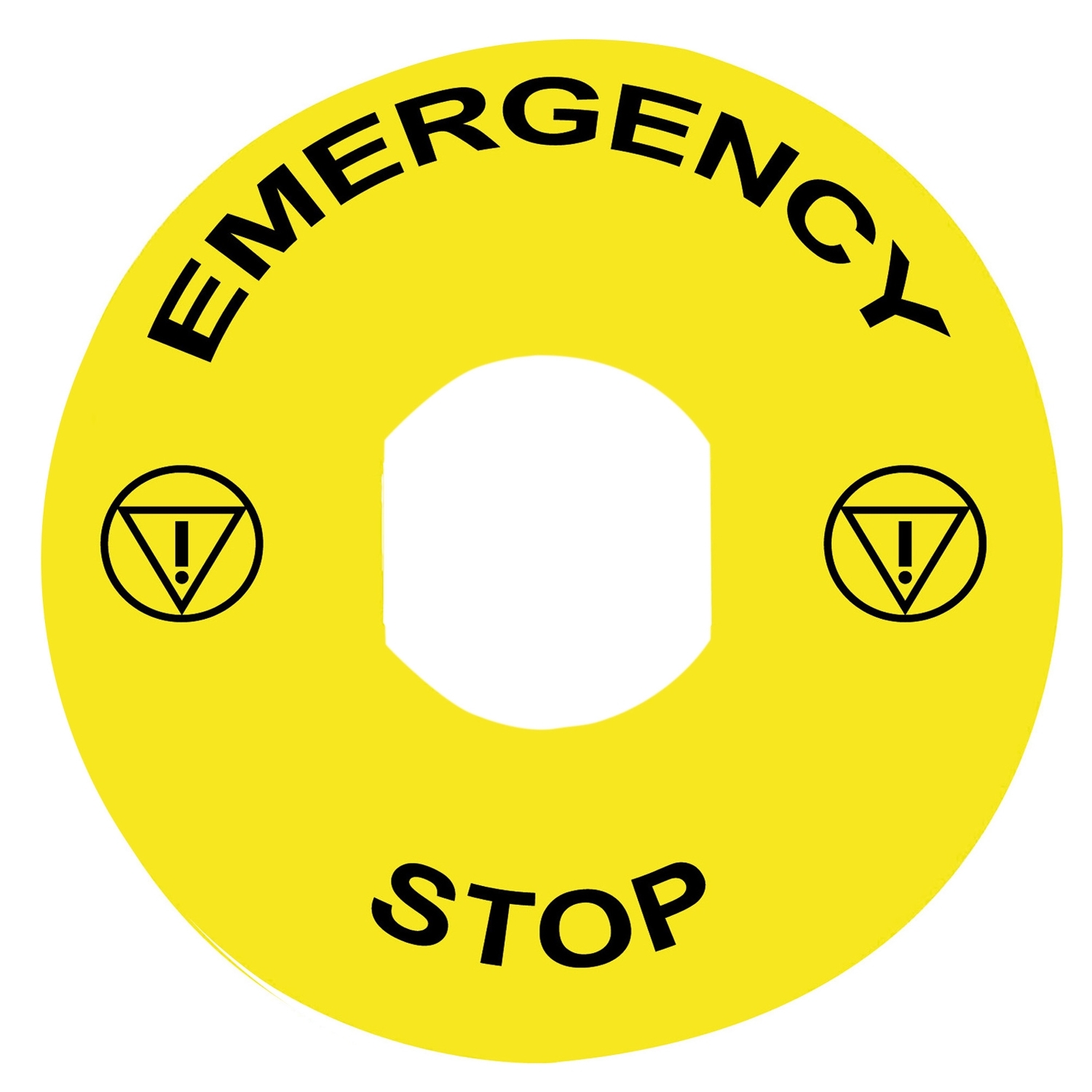 Harmony étiquette circulaire ø60mm jaune - logo en13850 - emergency stop