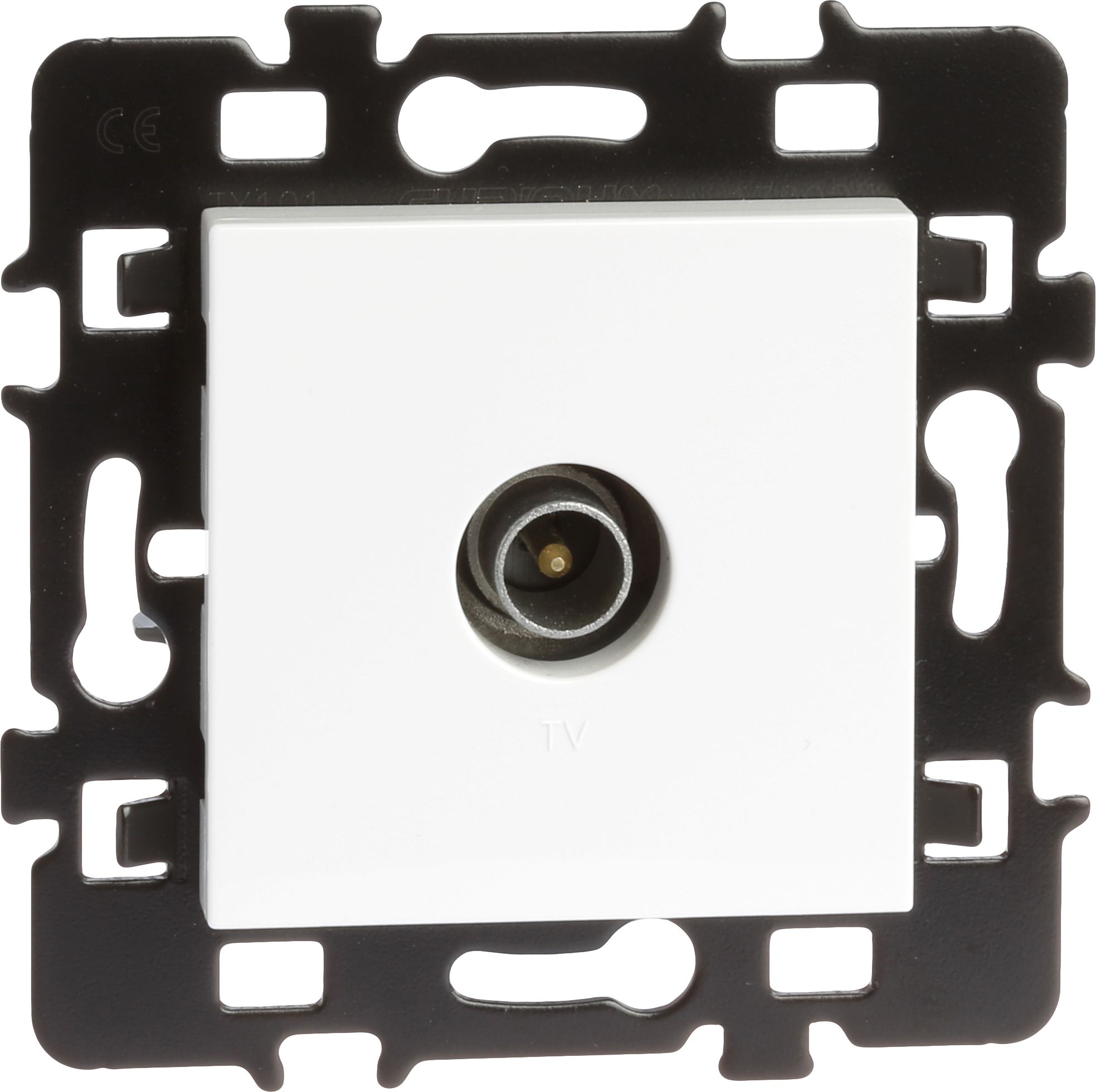 Prise tv avec enjoliveur eur'ohm 61864