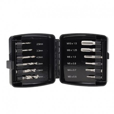 Jeu de tarauds et forets rs pro - hss - 12 pièces