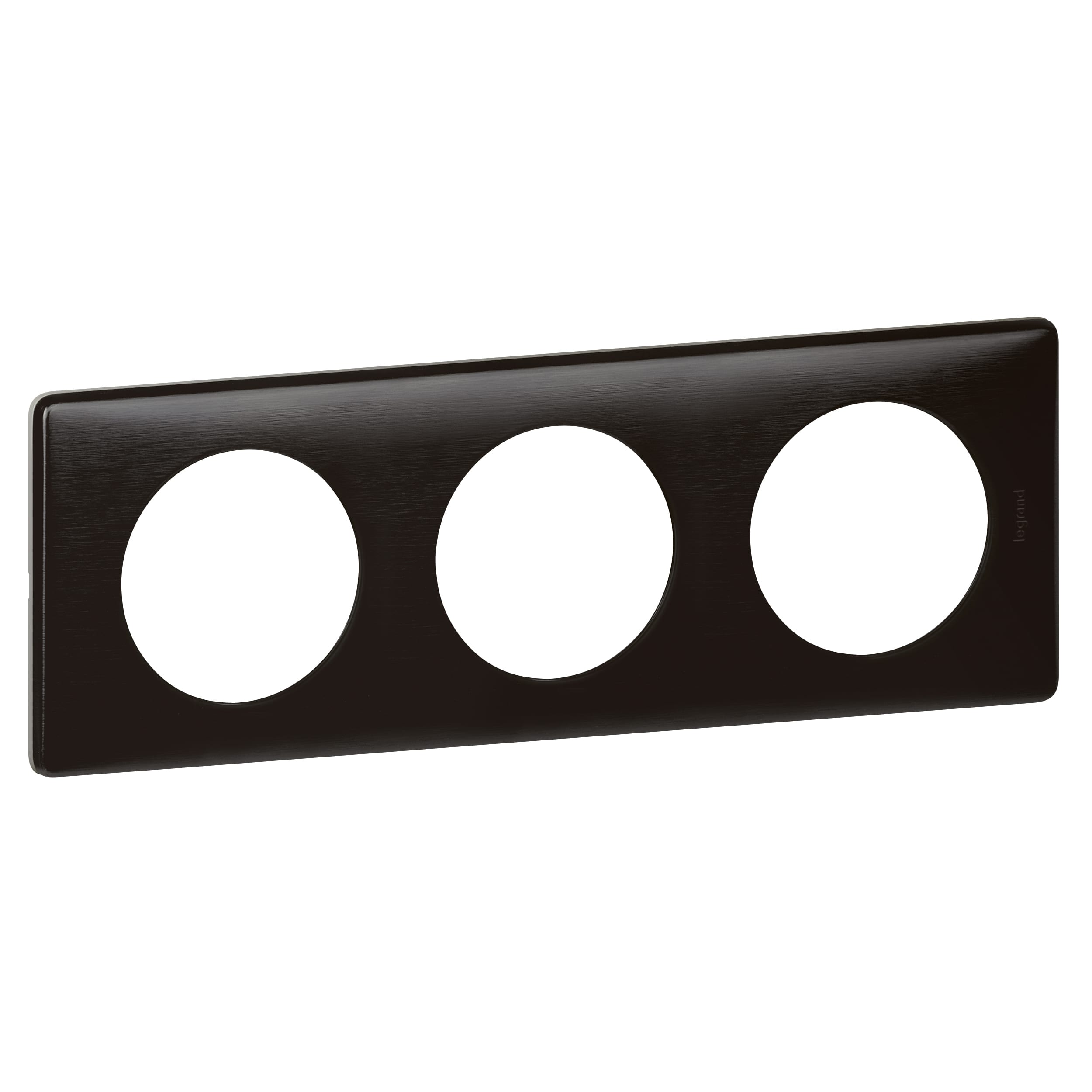 Legrand - plaque céliane métal 3 postes - finition carbone