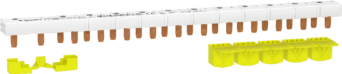 Resi9 - peigne de raccordement - 1p+n - 13 modules de 18 mm - ie 63a 40°c - ue 230vca ph/n - découpa