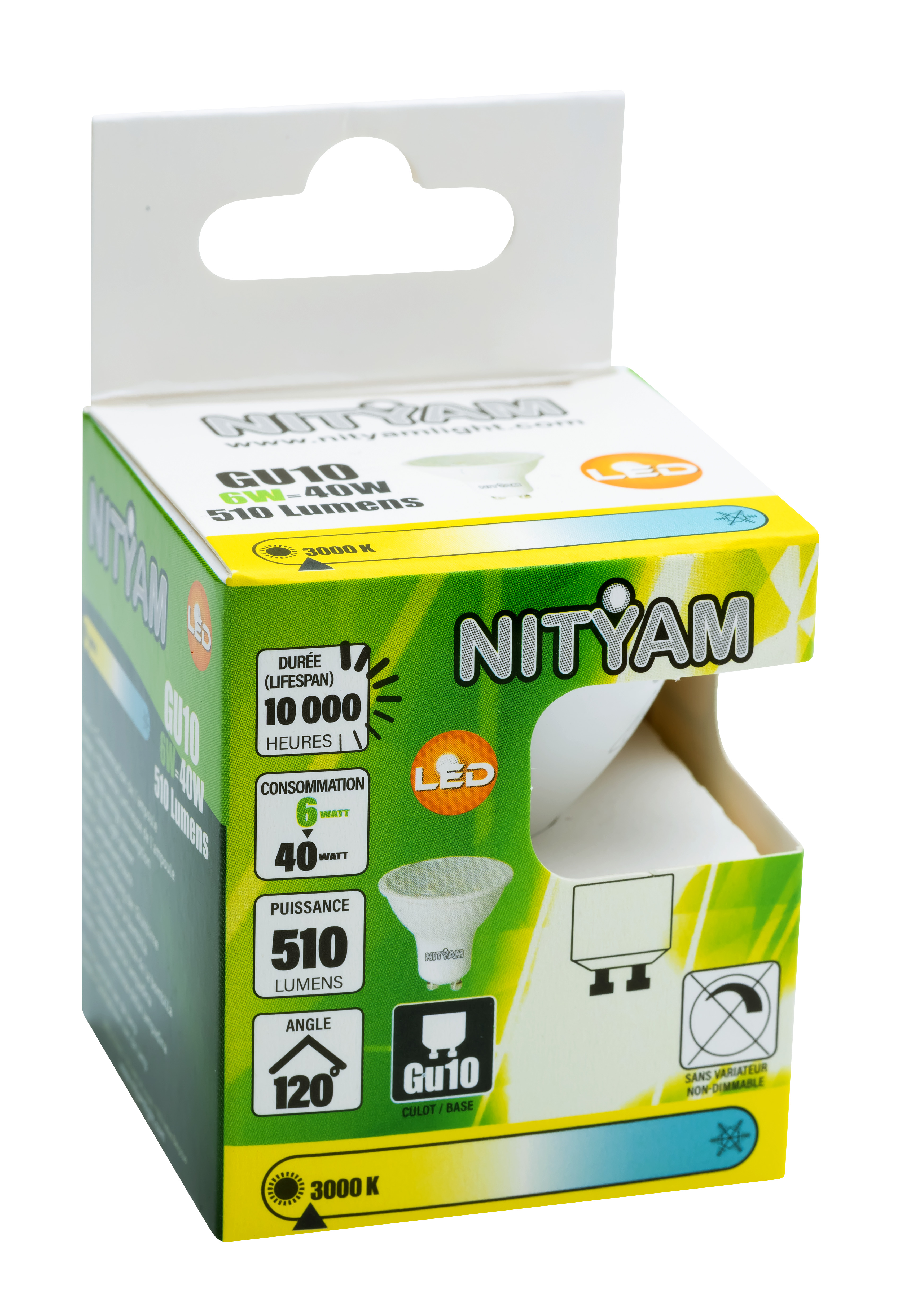 Spot led gu10 6w 510lm 3000k