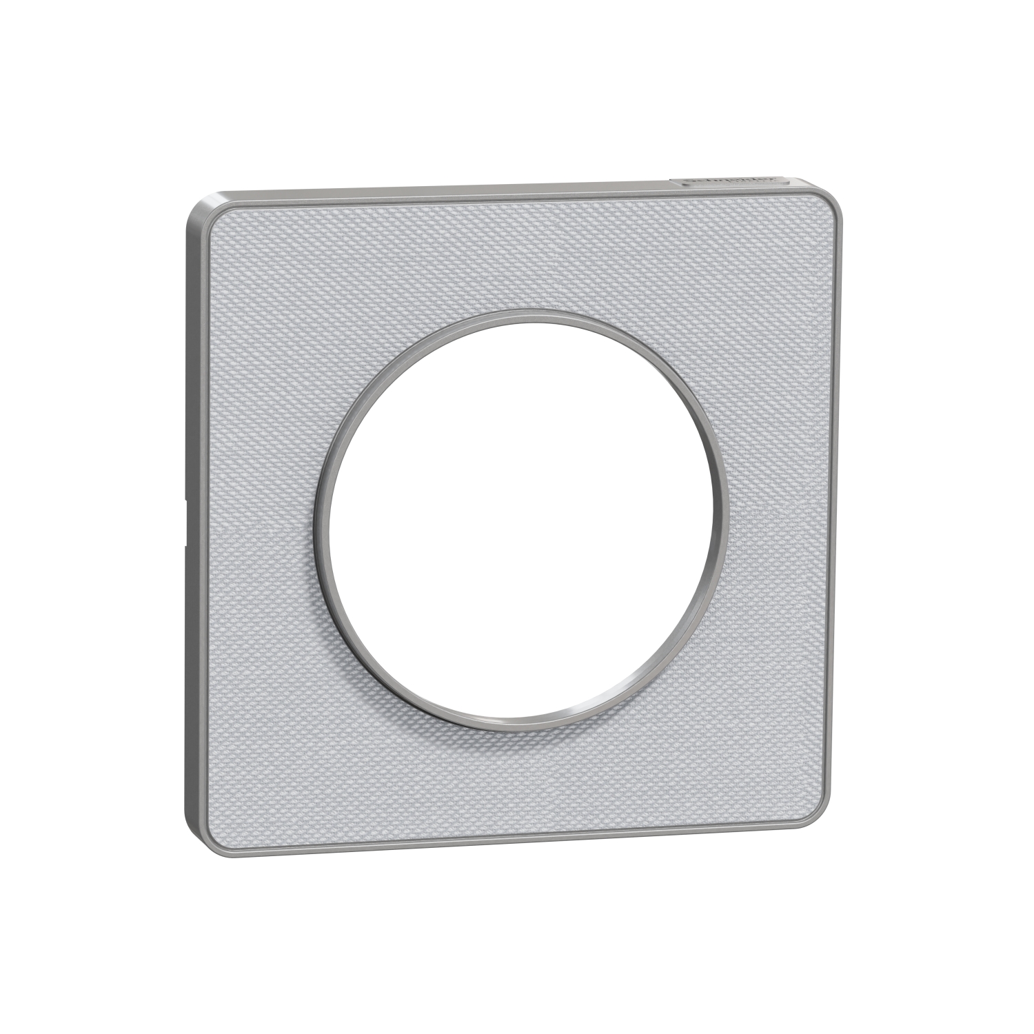 Odace touch - plaque de finition kvadrat 1 poste - en tissus couleur perle liseré aluminium