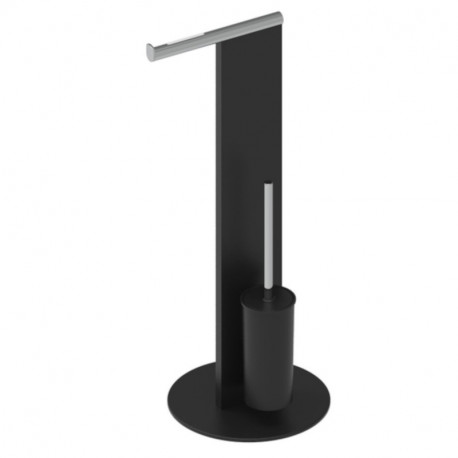 Serviteur wc universel keuco - avec porte-papier - brosse wc - porte-brosse - noir