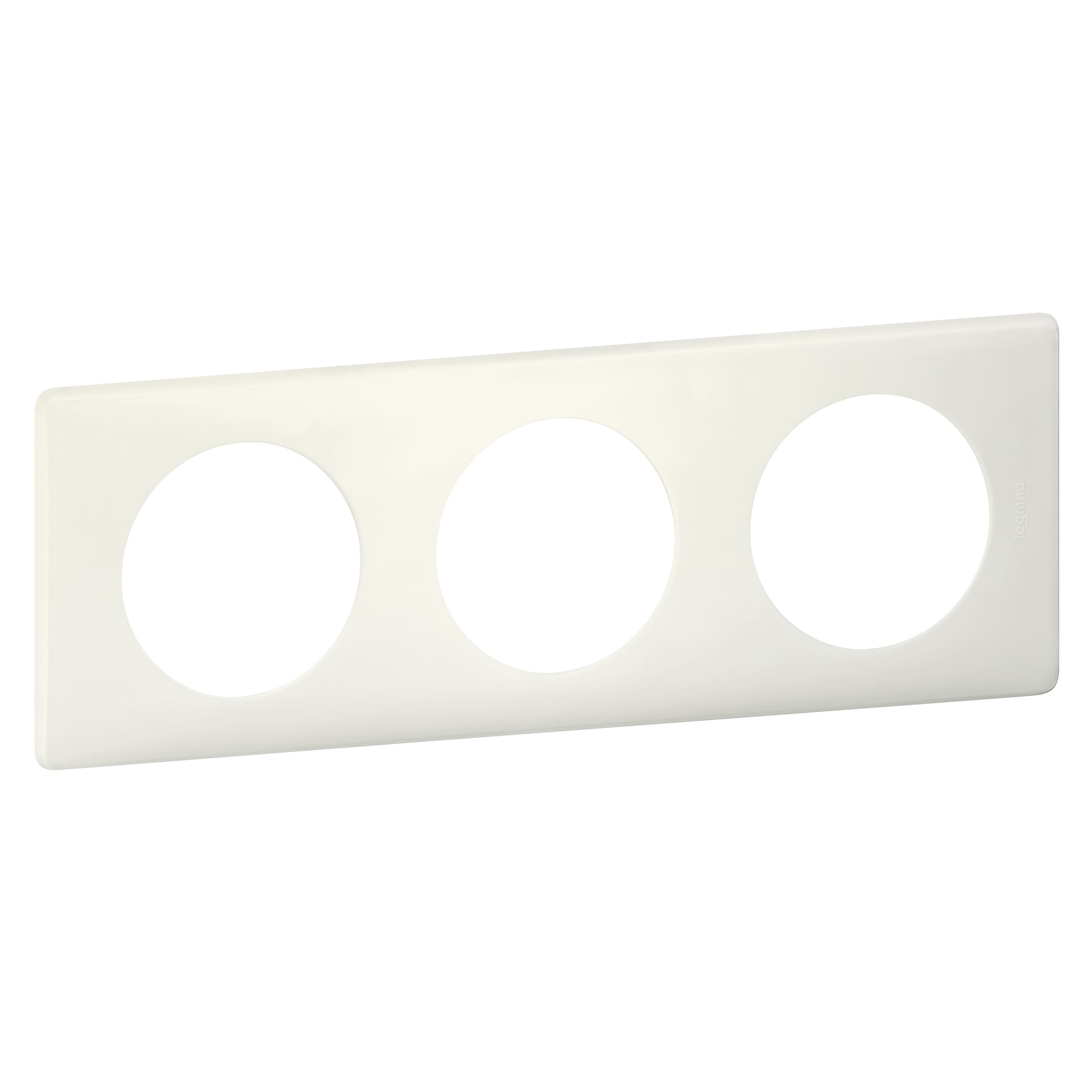 Legrand - plaque céliane poudré 3 postes - finition craie