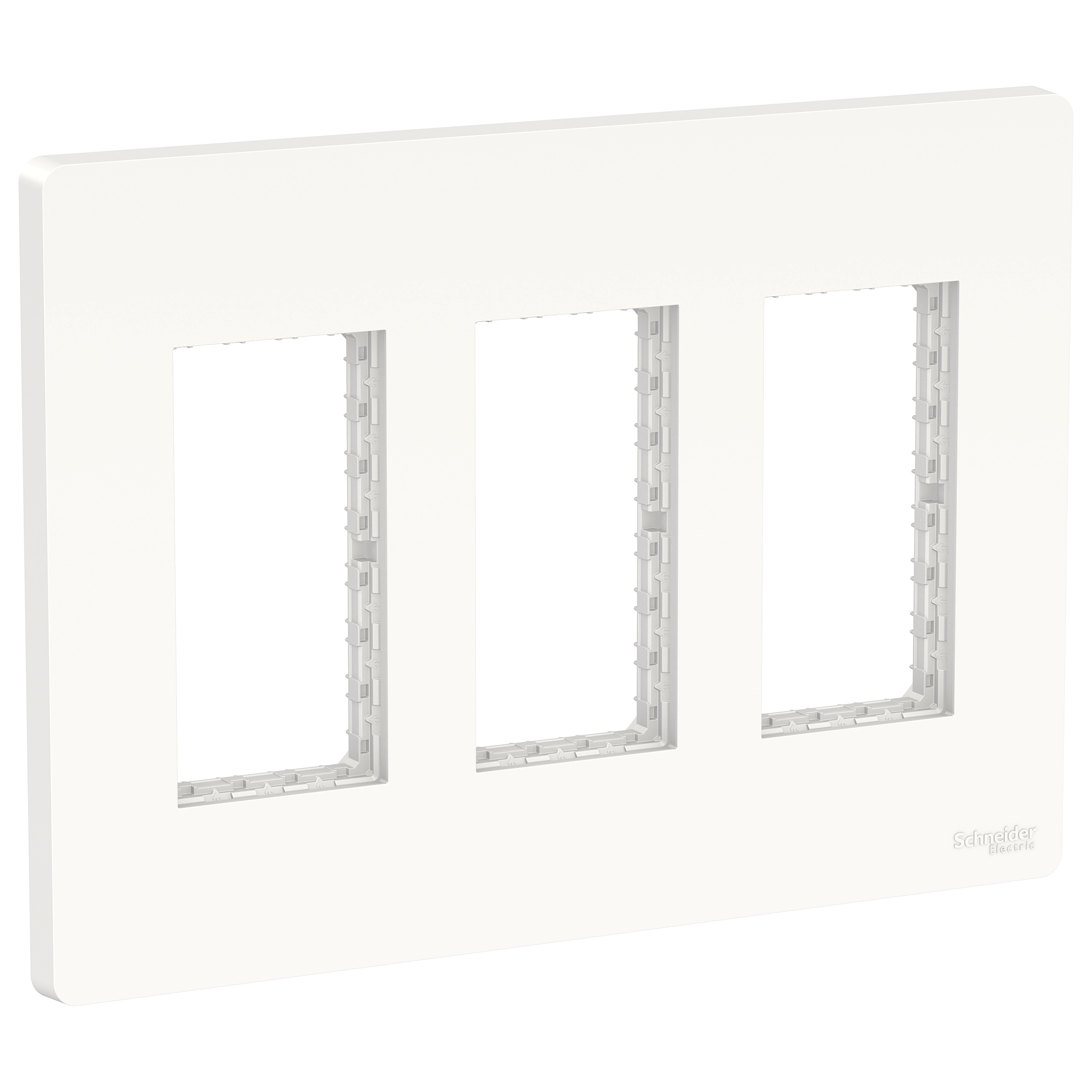 Unica - support de fixation + plaque de finition pour boîte de concentration - 3 colonnes de 4 modul