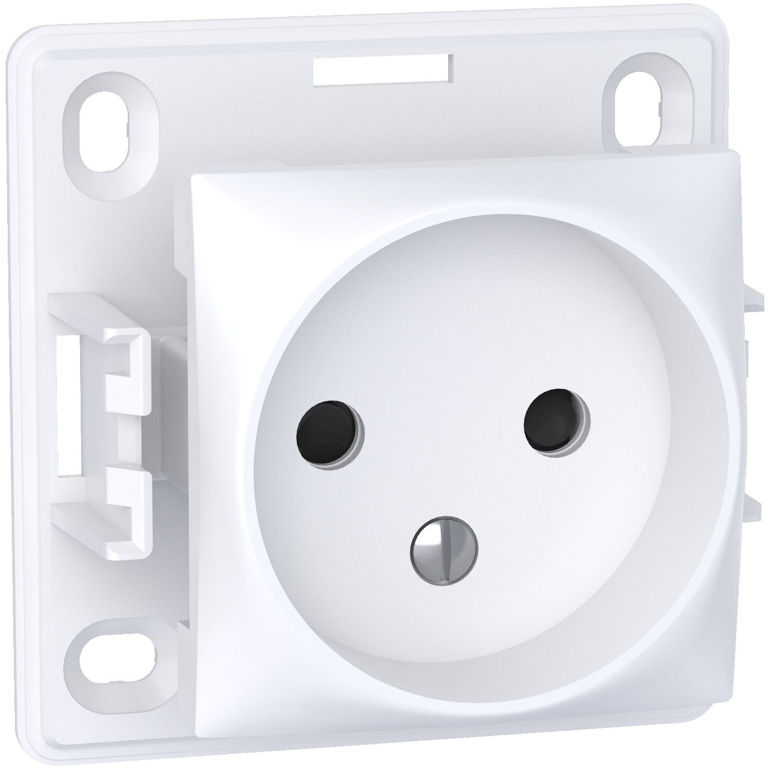 Alréa, prise de courant 2p, connexion à vis, blanc polaire
