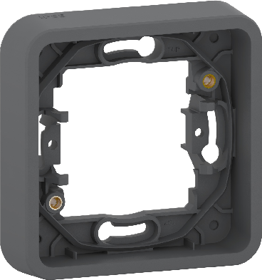 Mureva styl - cadre pour montage encastré - 1 poste - gris ral 7016 fixation par vis - auto-extingui