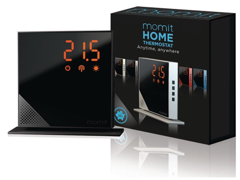 Thermostat additionel noir momit home - programmation intelligente - connecté - ecran tactile - wifi