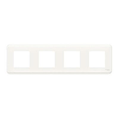 Unica pro - plaque de finition - blanc - 4 postes