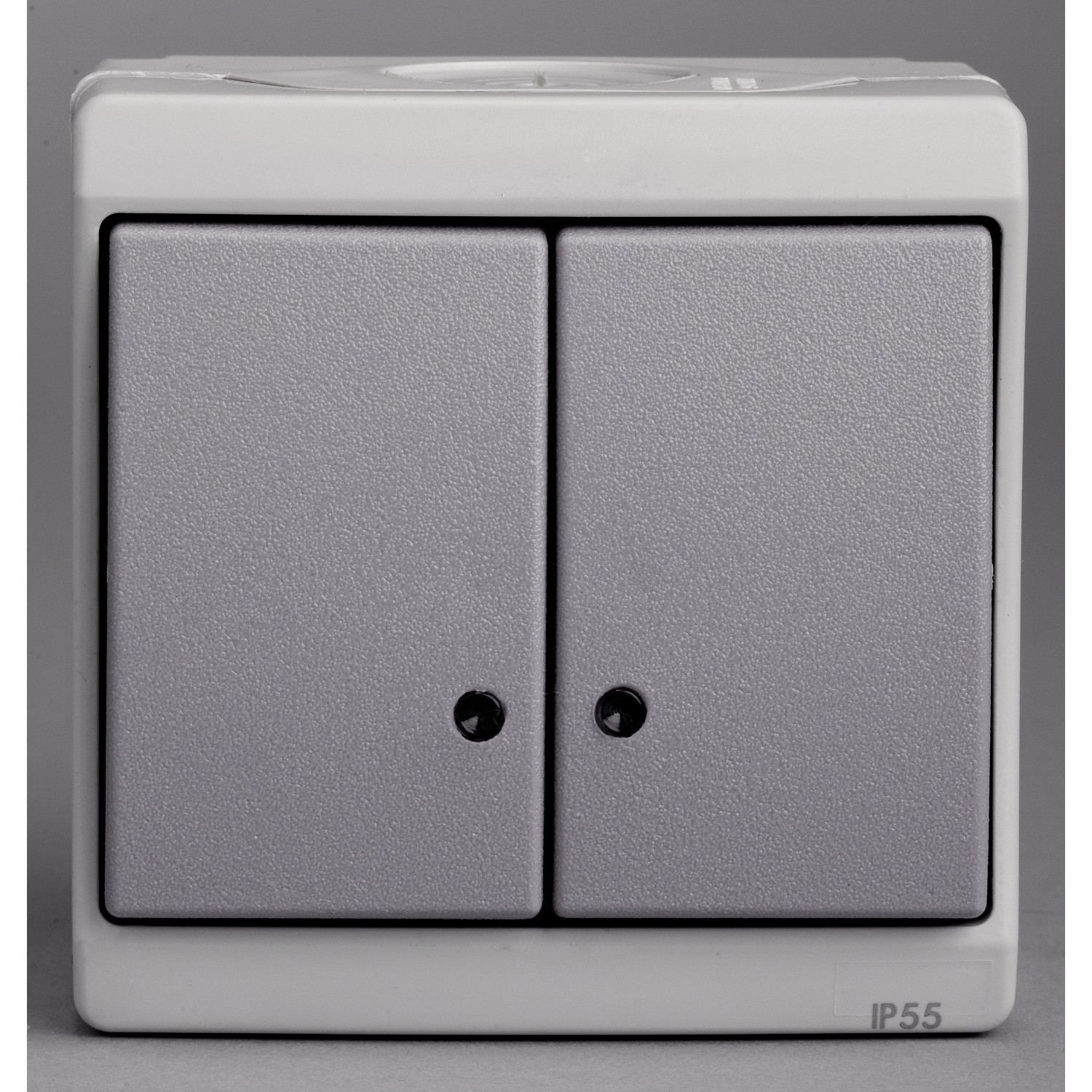 Mureva -double bouton-poussoir lumineux - gris - en saillie - ik07 ip55.enn35228