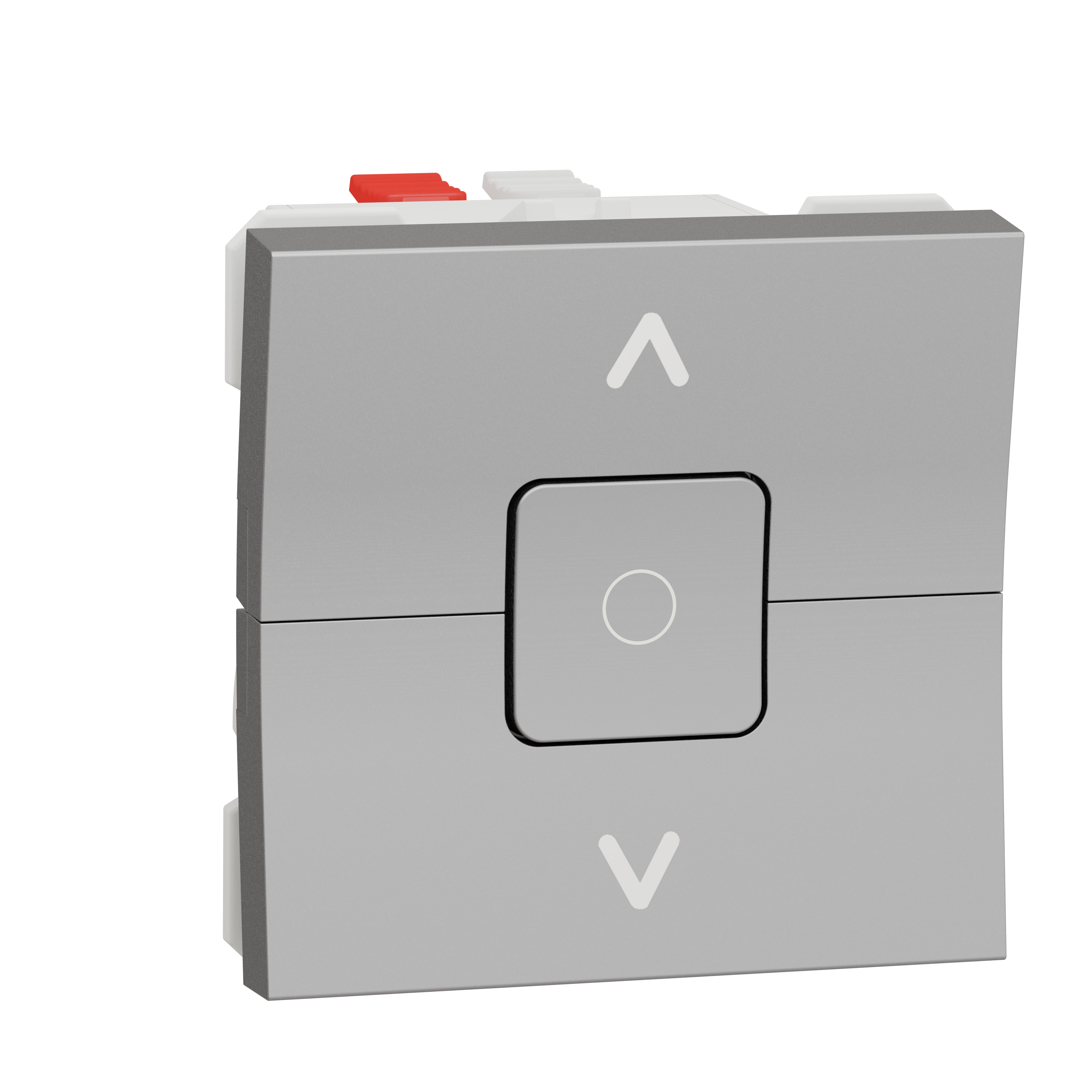 Unica - interrupteur pour volet-roulant - 3 touches (montée/descente/arrêt) - 6a - 2 modules - alu -