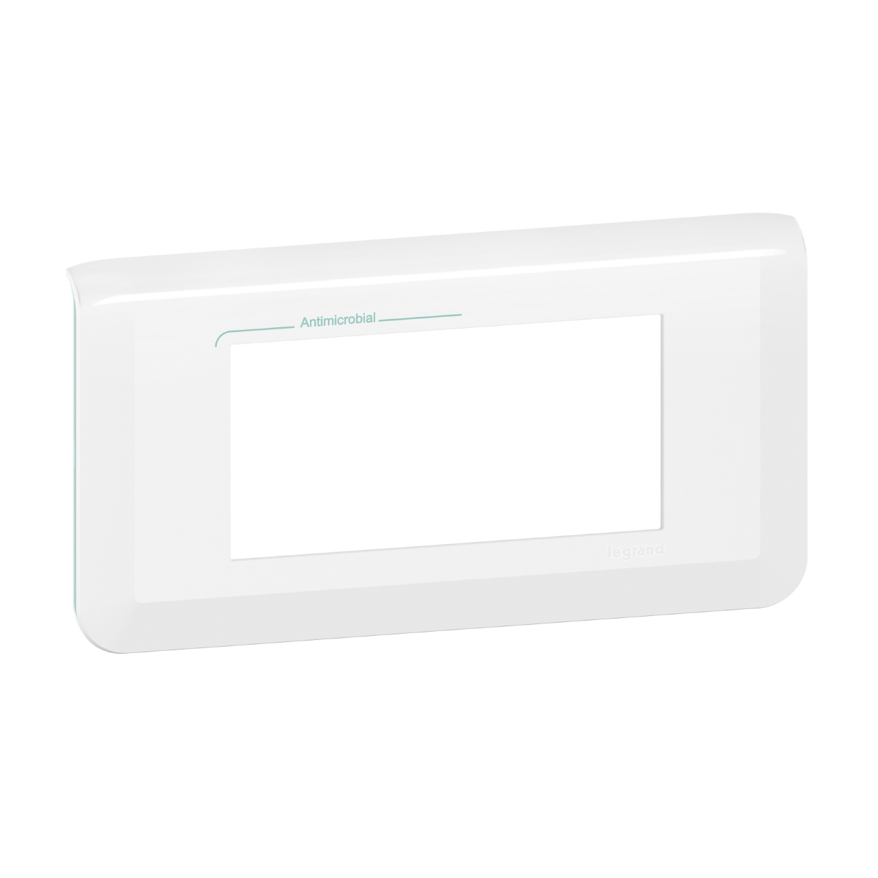 Plaque de finition horizontale mosaic pour 4 modules blanc antimicrobien