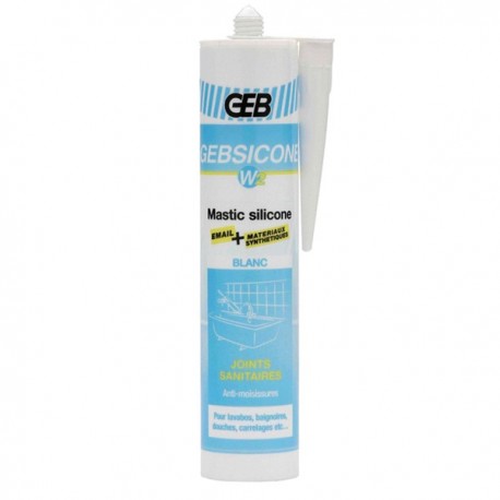 Mastic silicone gebsicone w2 - blanc
