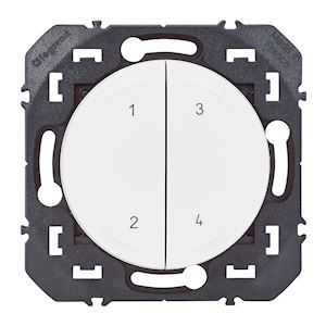 Commande 4 scénarios sans fil sans pile dooxie with netatmo - blanc