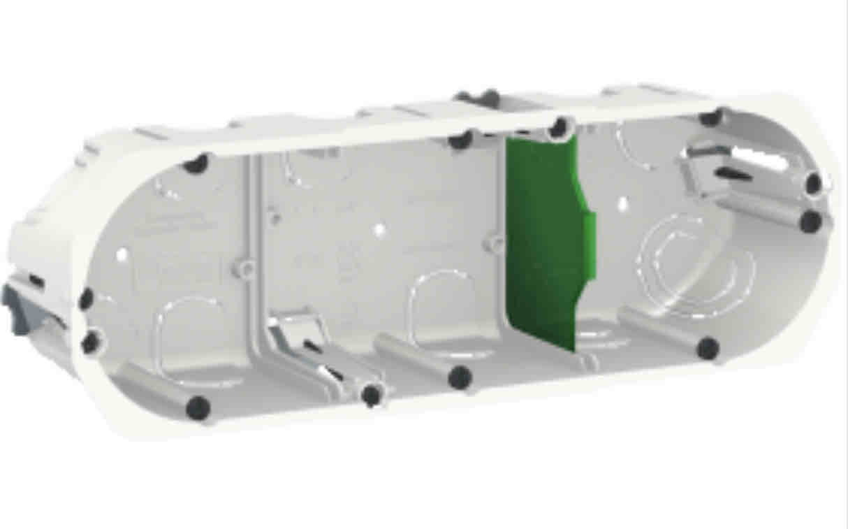 Multifix - boîte ou pot d'encastrement - diamètre 67 mm - profondeur 50 mm - 3 postes entraxe 71 mm
