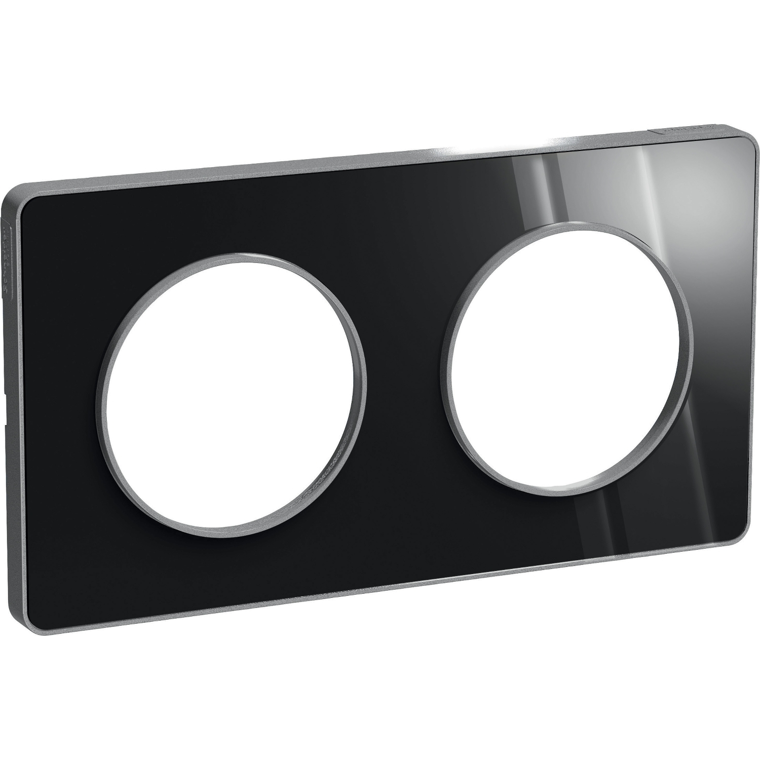 Odace - touch - plaque - aluminium fumé - 2 postes horizontal 71mm | 2 postes vertical 71mm - h 85mm