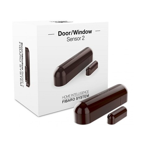 Détecteur d'ouverture - porte et fenêtre - z-wave - marron foncé